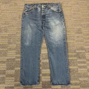 Levi's 501 Original Straight Leg Jeans Men's 36x28 Button Fly Medium Wash Denim